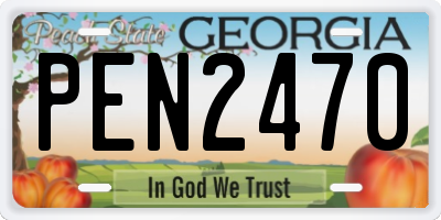 GA license plate PEN2470