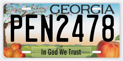 GA license plate PEN2478