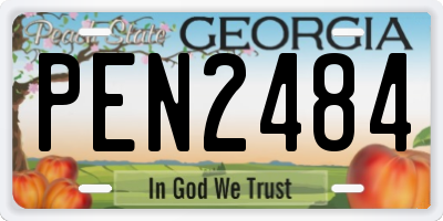 GA license plate PEN2484