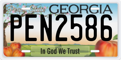 GA license plate PEN2586