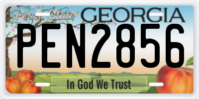 GA license plate PEN2856
