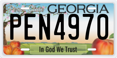 GA license plate PEN4970