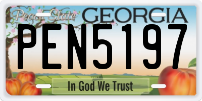GA license plate PEN5197