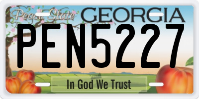 GA license plate PEN5227