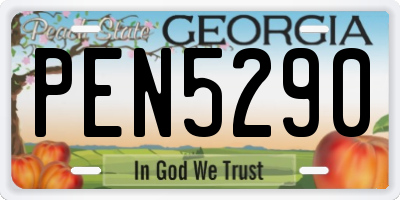 GA license plate PEN5290