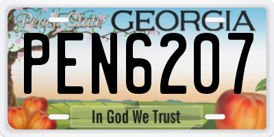 GA license plate PEN6207