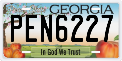 GA license plate PEN6227