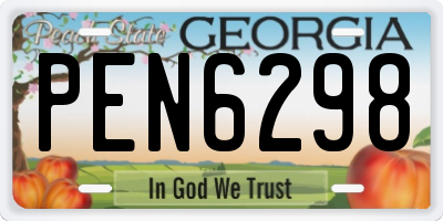 GA license plate PEN6298