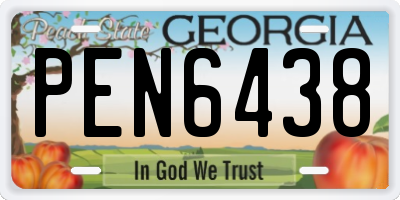 GA license plate PEN6438