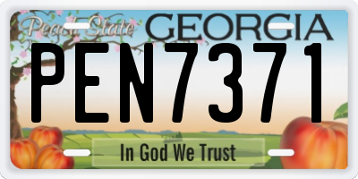 GA license plate PEN7371