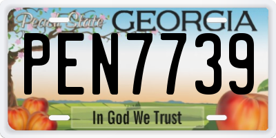 GA license plate PEN7739