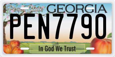 GA license plate PEN7790