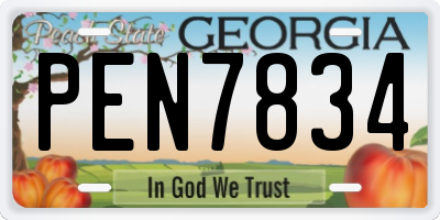 GA license plate PEN7834