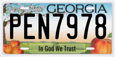 GA license plate PEN7978