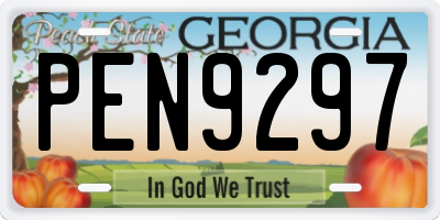 GA license plate PEN9297