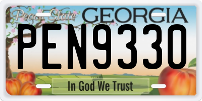 GA license plate PEN9330