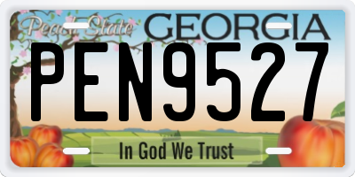GA license plate PEN9527