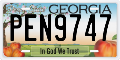 GA license plate PEN9747