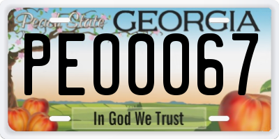 GA license plate PEO0067