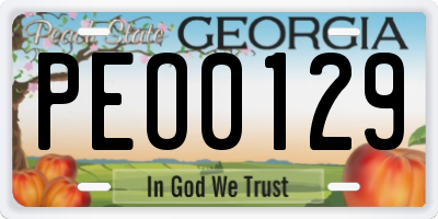GA license plate PEO0129