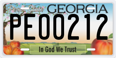 GA license plate PEO0212