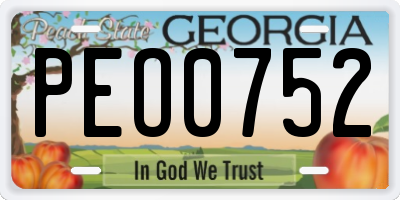 GA license plate PEO0752