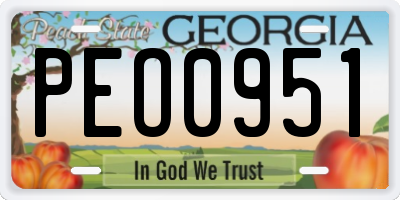 GA license plate PEO0951