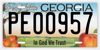 GA license plate PEO0957