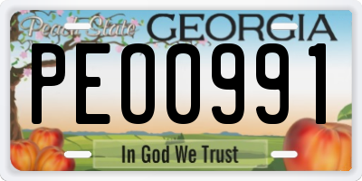 GA license plate PEO0991
