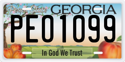 GA license plate PEO1099