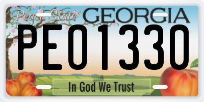 GA license plate PEO1330