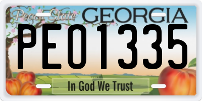 GA license plate PEO1335