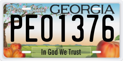 GA license plate PEO1376
