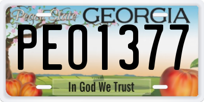 GA license plate PEO1377