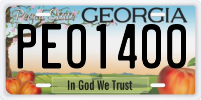 GA license plate PEO1400