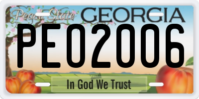 GA license plate PEO2006