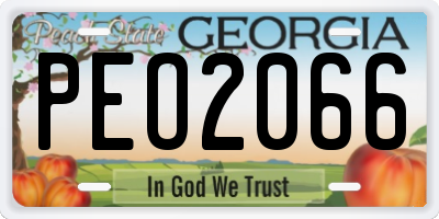 GA license plate PEO2066
