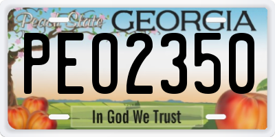 GA license plate PEO2350