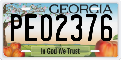 GA license plate PEO2376