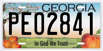 GA license plate PEO2841