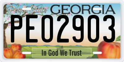 GA license plate PEO2903