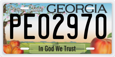 GA license plate PEO2970
