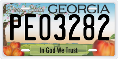 GA license plate PEO3282