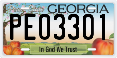 GA license plate PEO3301
