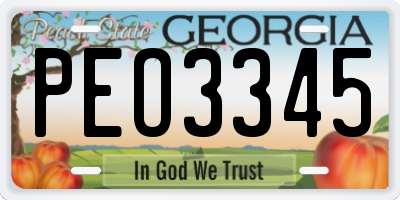 GA license plate PEO3345