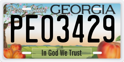 GA license plate PEO3429