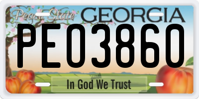 GA license plate PEO3860