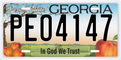 GA license plate PEO4147