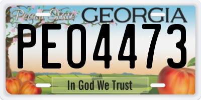GA license plate PEO4473