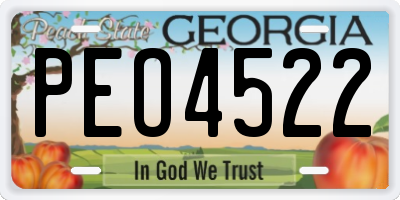 GA license plate PEO4522